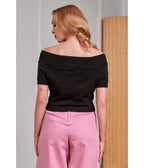 Banned Black Off the Shoulder Lavinia Cotton Top