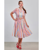 Banned Rainbow Stripe Swing Dress