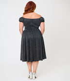 Banned Plus Size Black Glitter Swing Dress