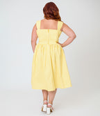Banned Yellow Plus Size Gingham Swing Dress