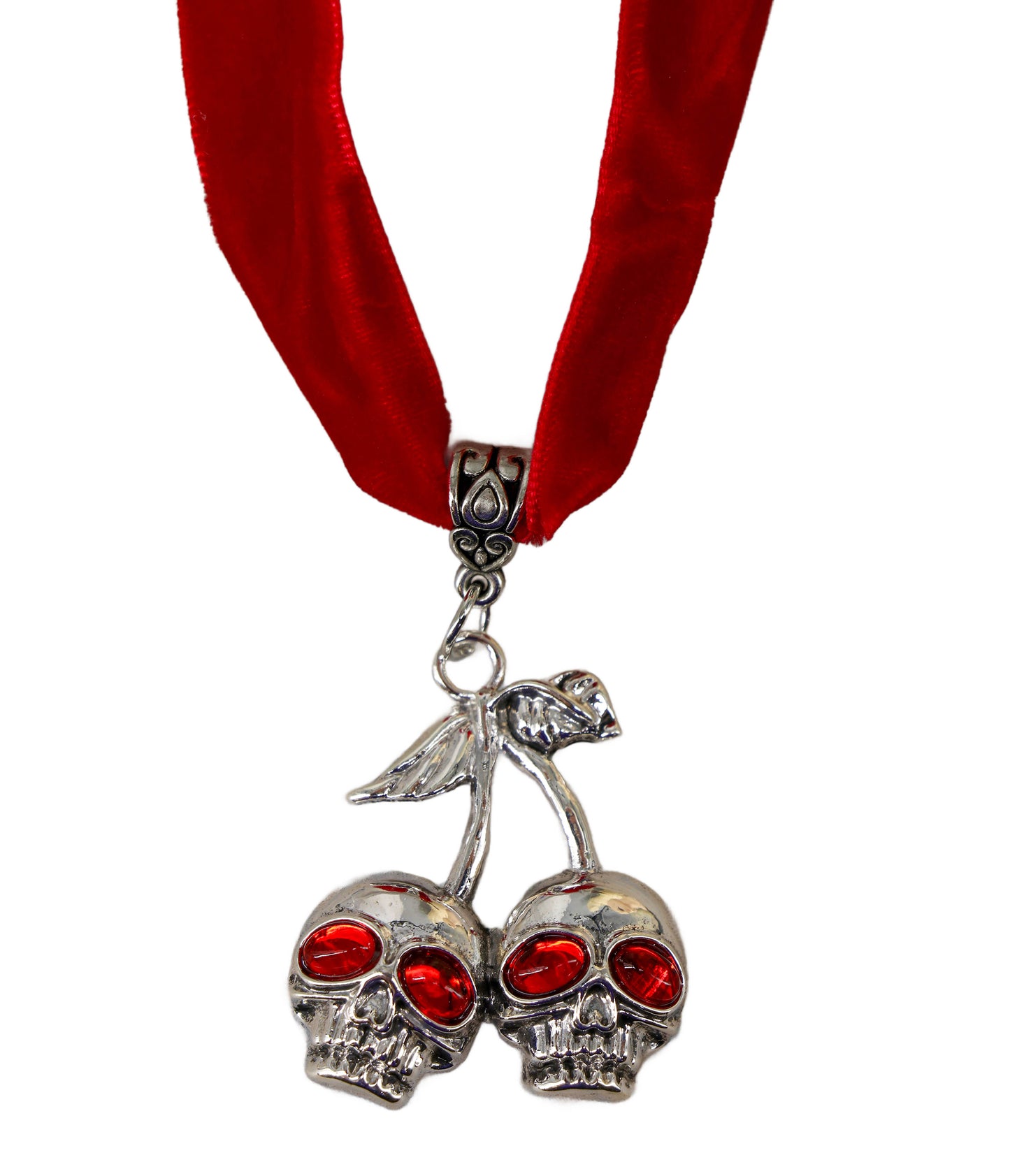 Skull Cherries Red Choker