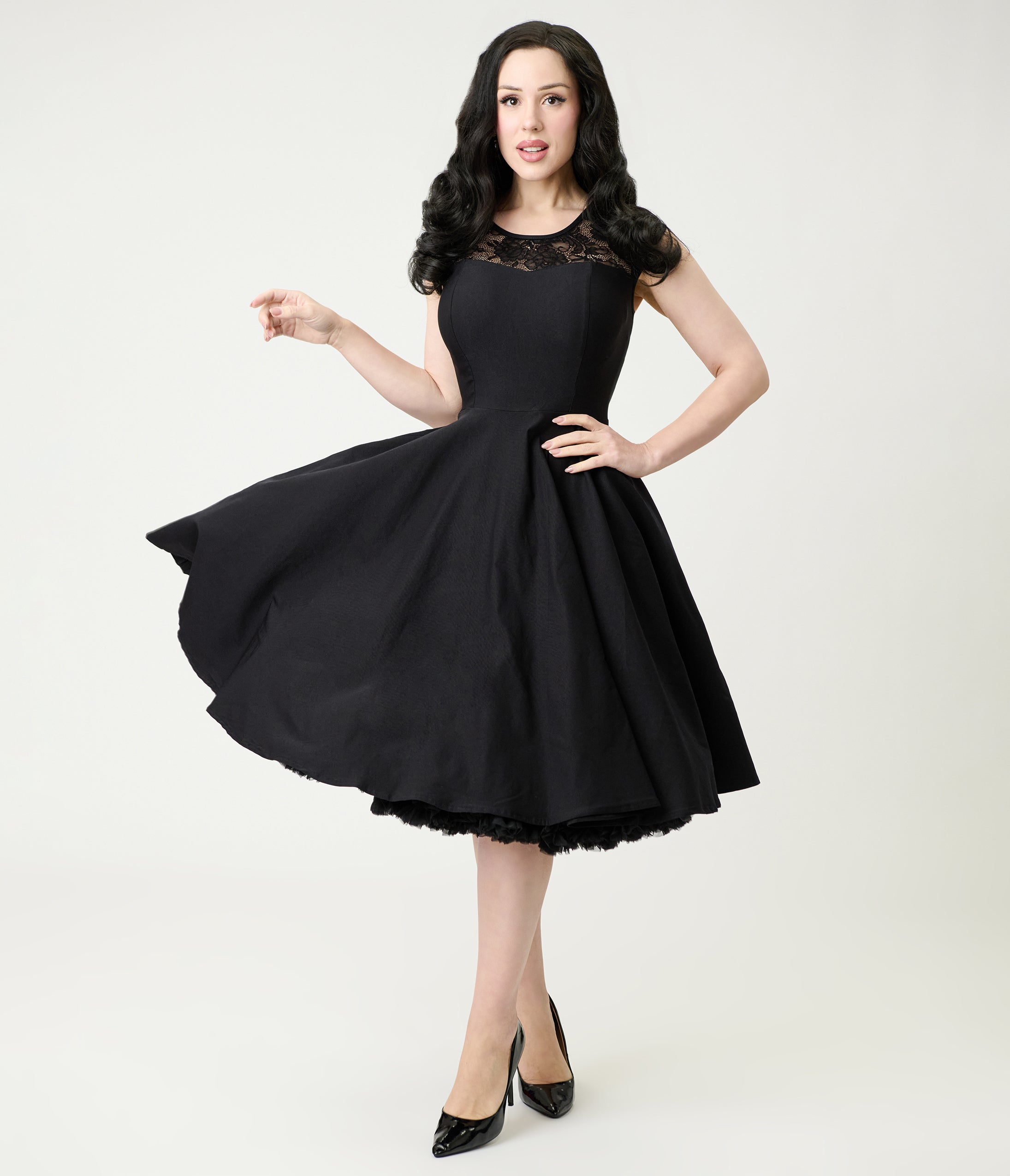 Black Sleeveless Swing Dress