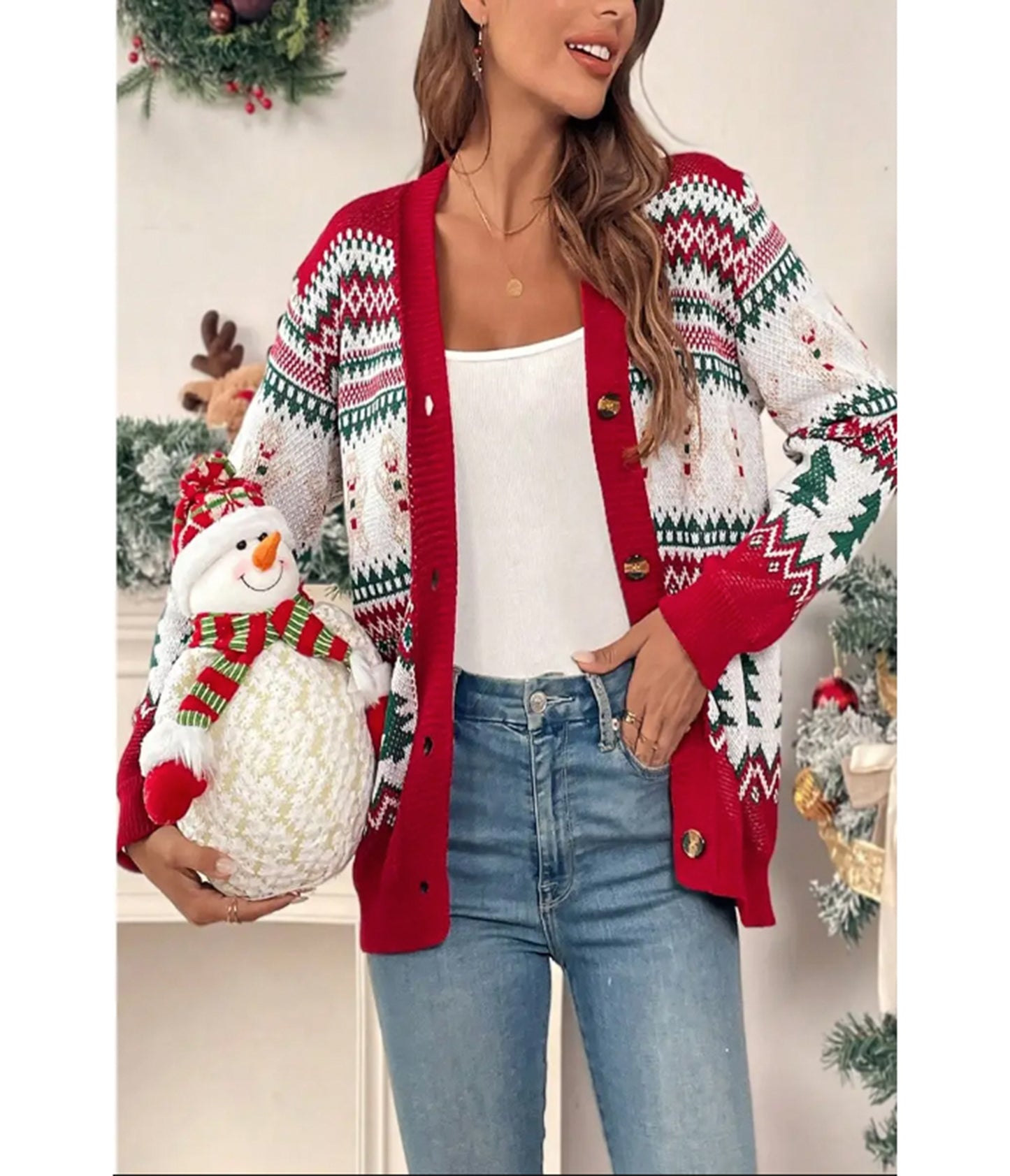 Holiday Gingerbread Man Fair Isle Cardigan