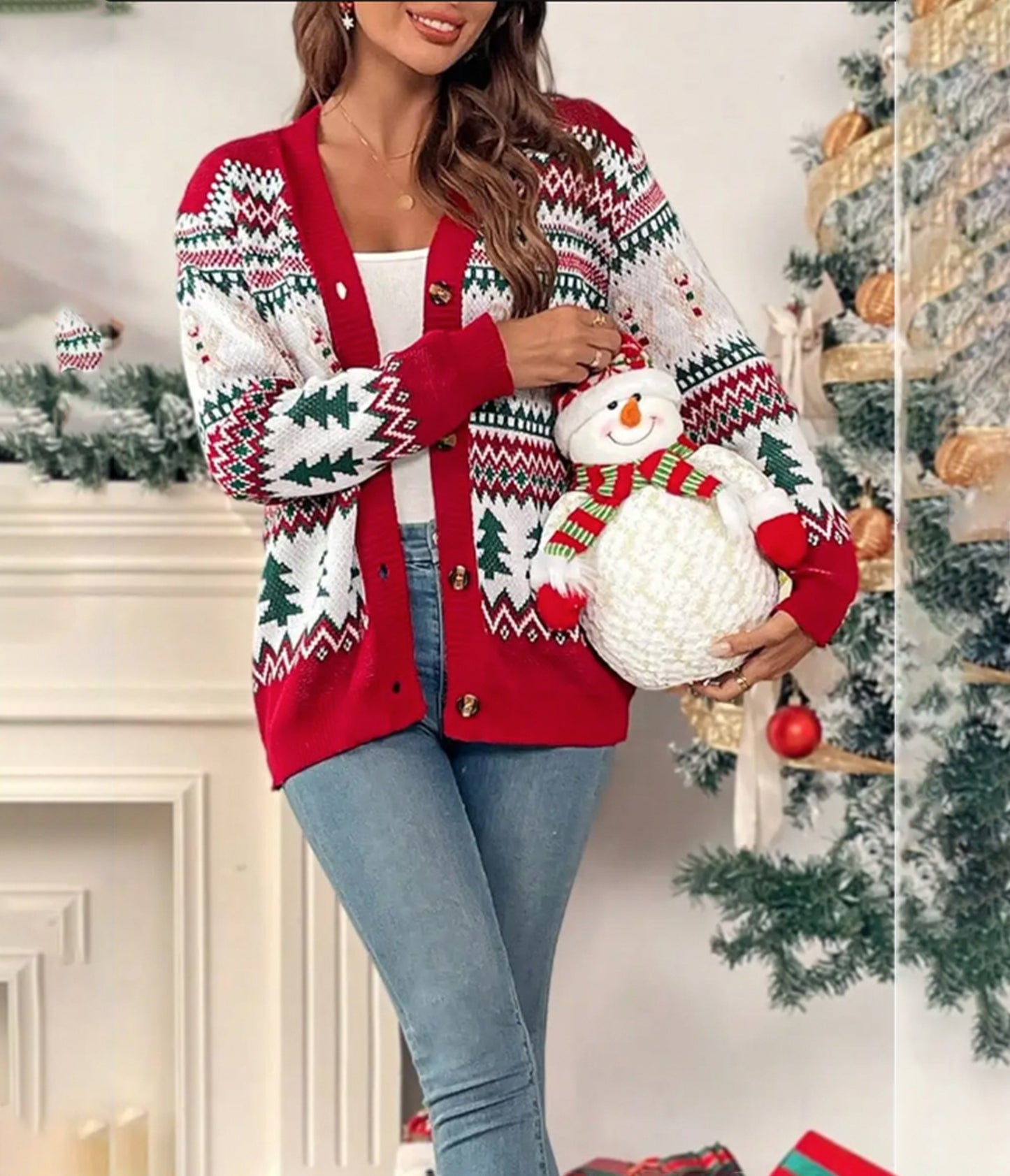 Holiday Gingerbread Man Fair Isle Cardigan