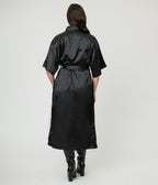 Black Satin Kimono