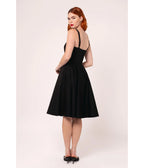 Hell Bunny Black Contrast Trim Swing Dress