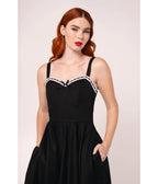 Hell Bunny Black Contrast Trim Swing Dress