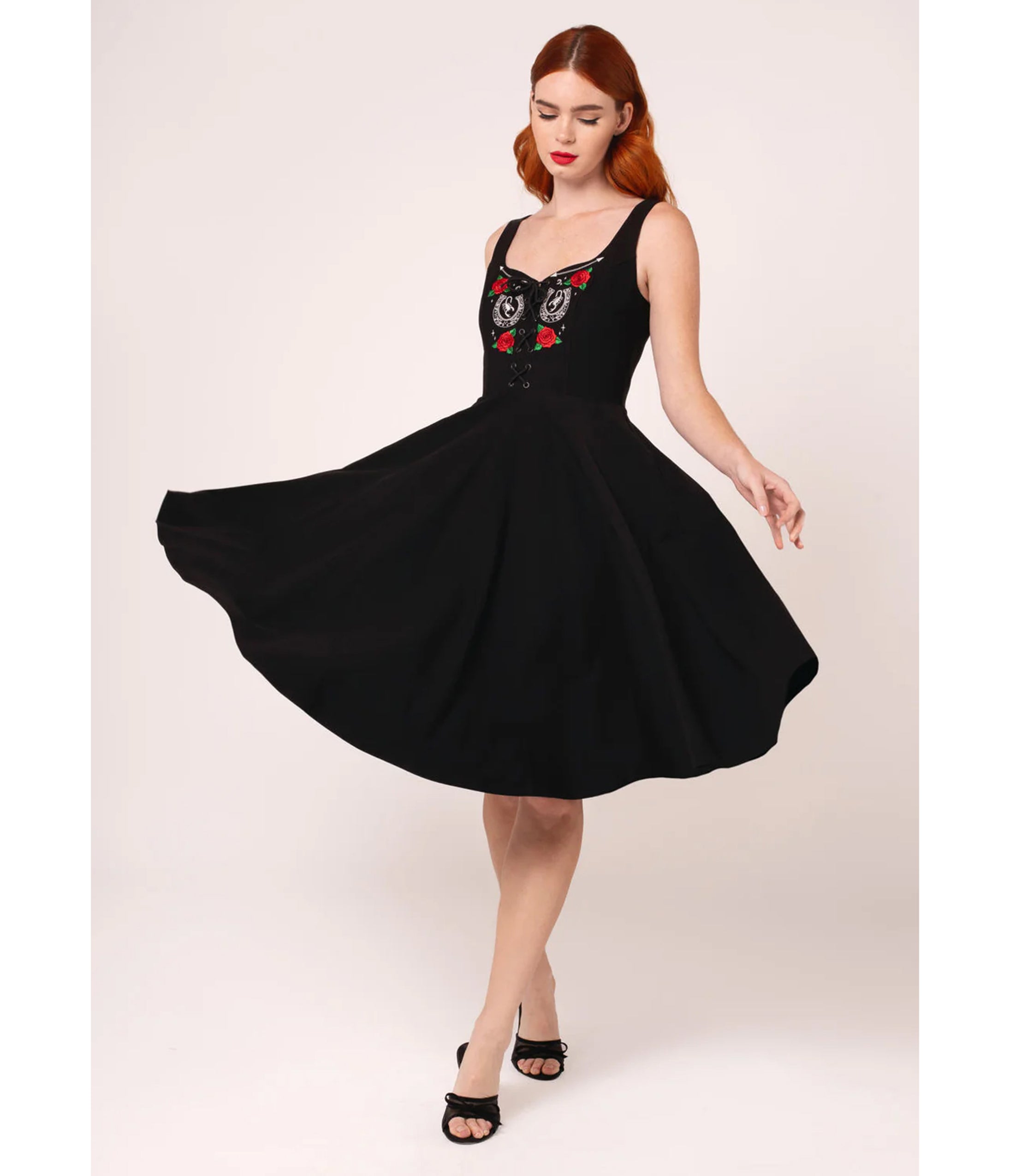 Hell Bunny Black Scorpion Western Swing Dress