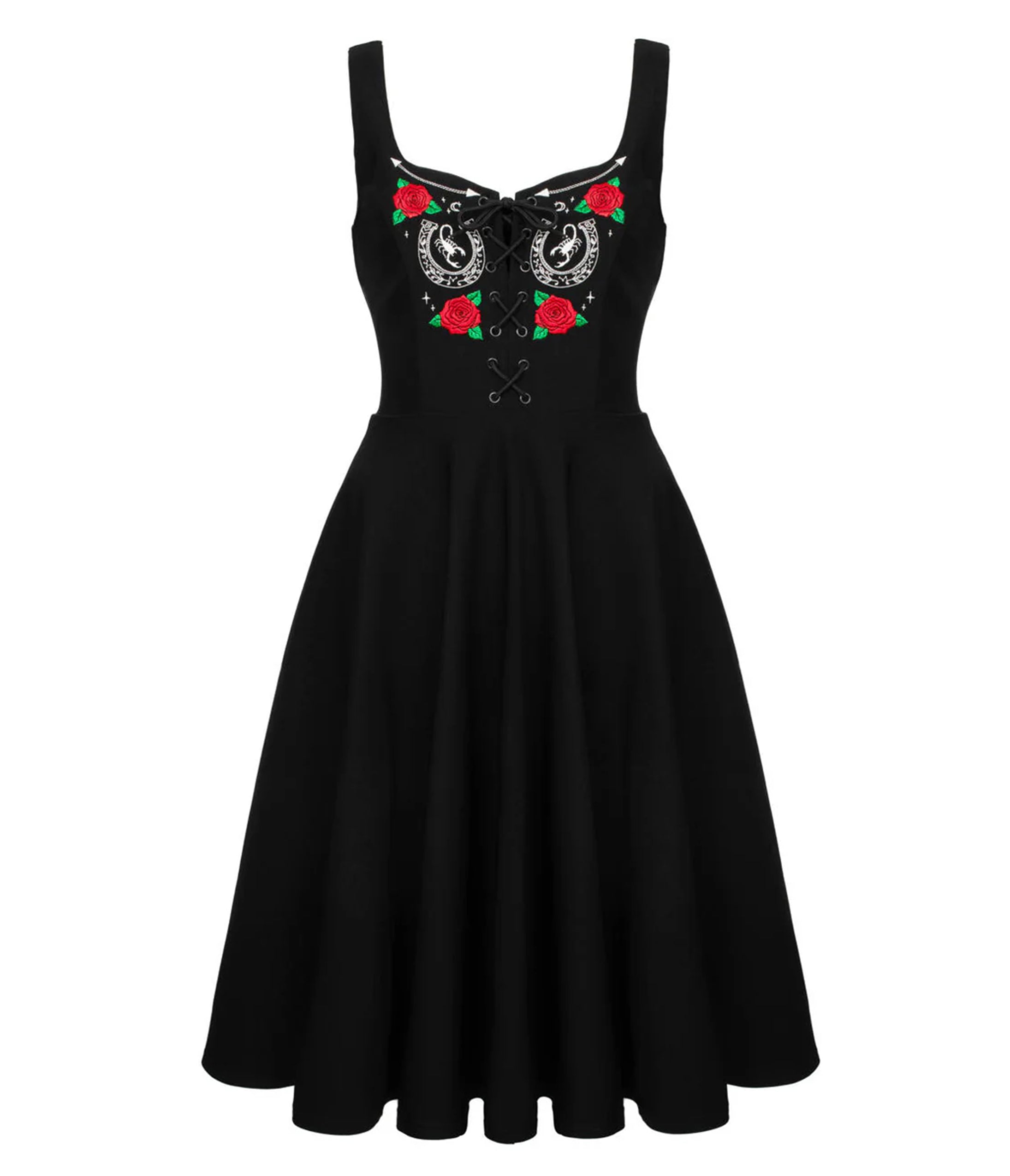 Hell Bunny Black Scorpion Western Swing Dress
