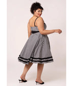 Hell Bunny Plus Size Black Gingham Heart Pocket Swing Dress