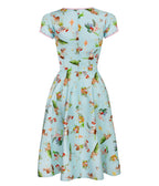 Hell Bunny Sky Blue Woodland Print Swing Dress