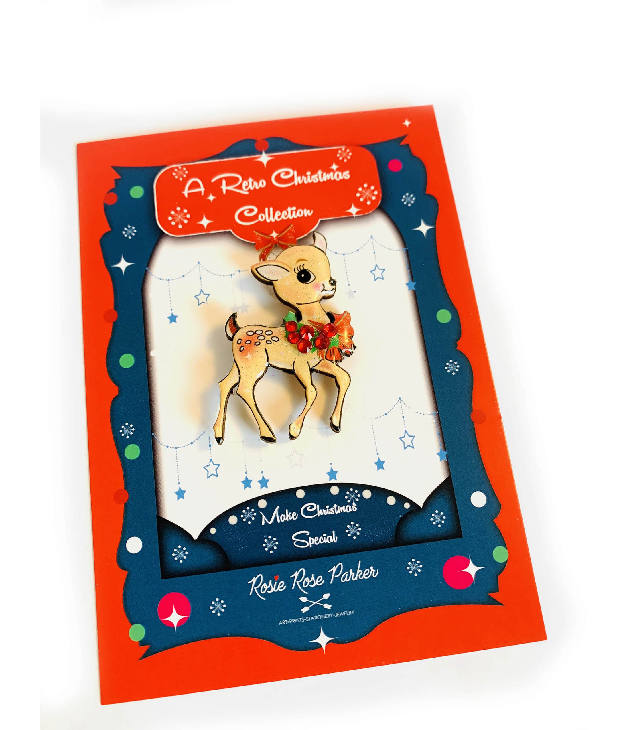Holiday Deer Retro Brooch