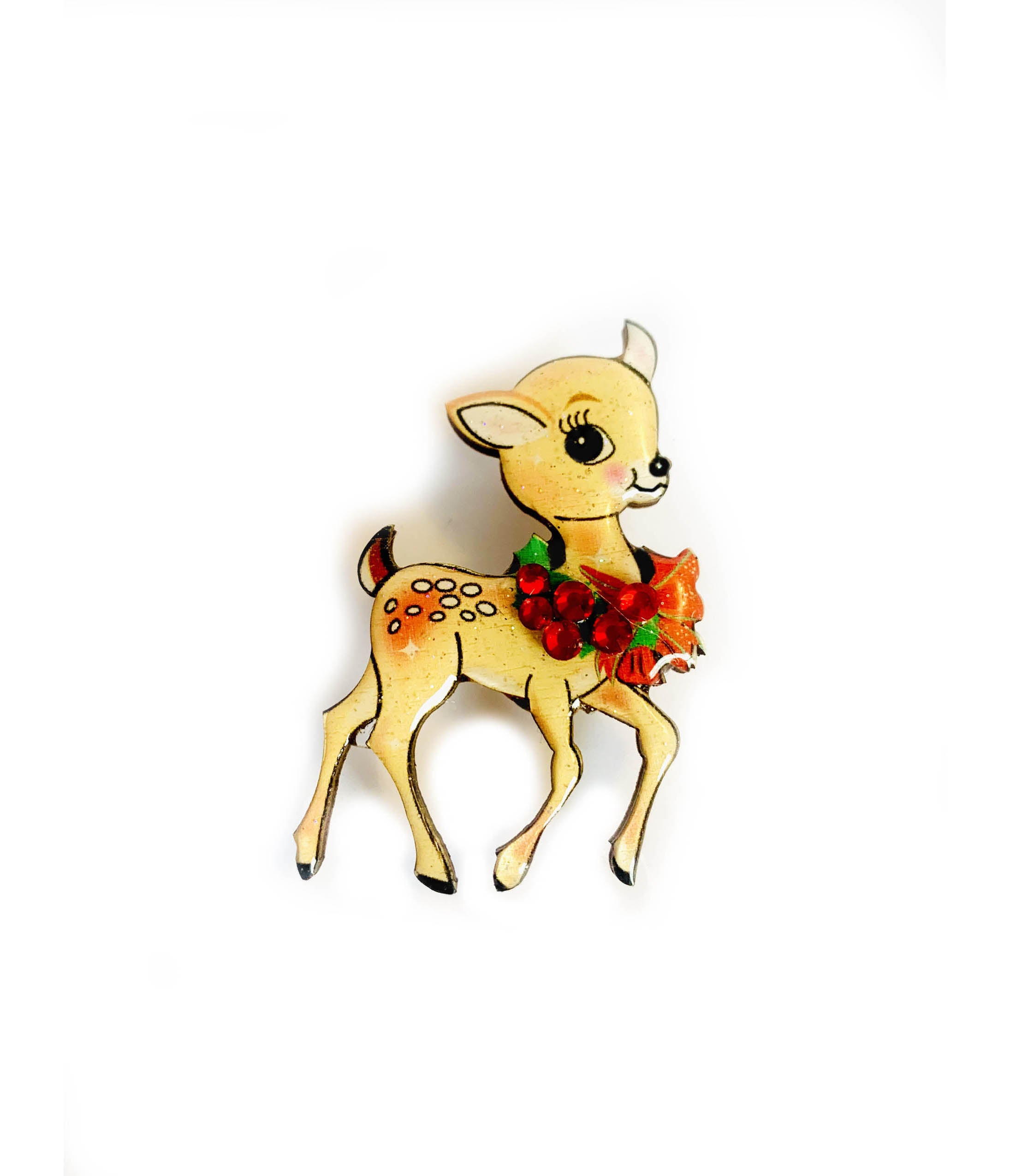 Holiday Deer Retro Brooch