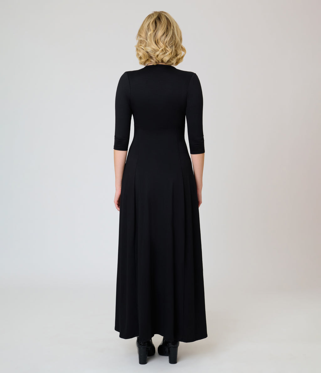 Wax Poetic Black Knit Raquel Maxi Dress