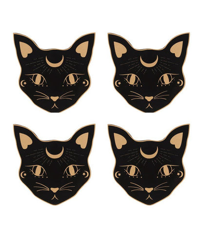 Black Mystic Cat Coasters