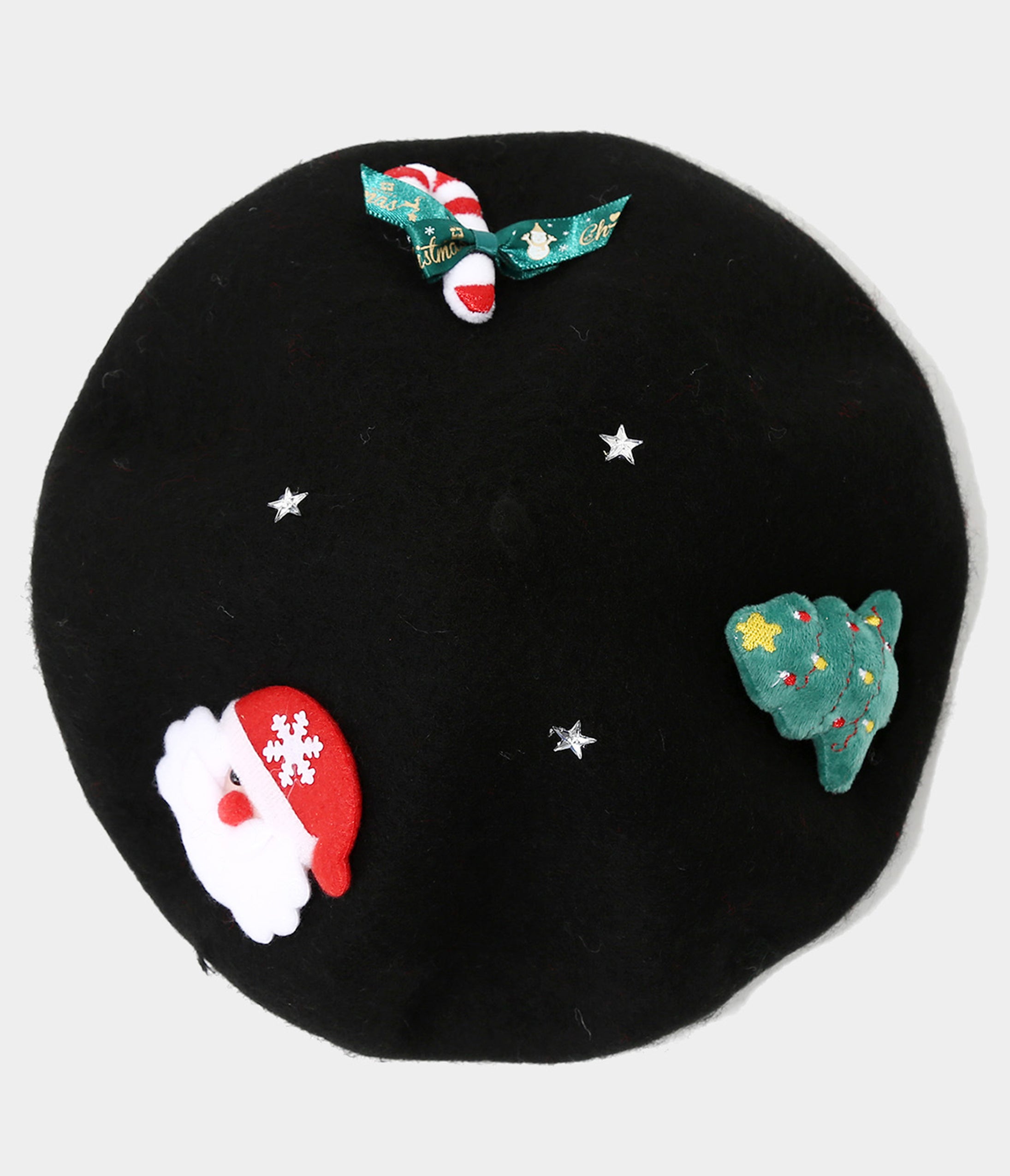 Black Christmas Wool Beret