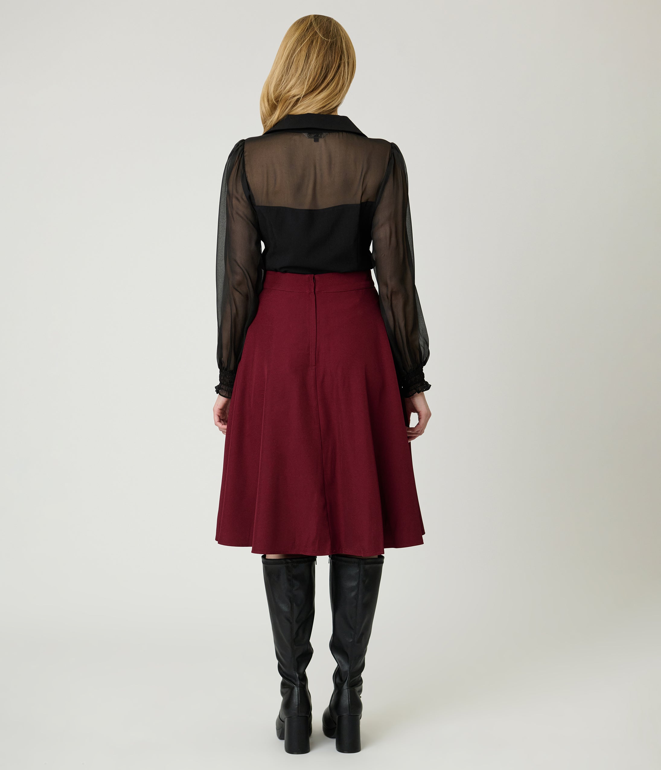 Royal Monk Burgundy Book Club Swing Skirt