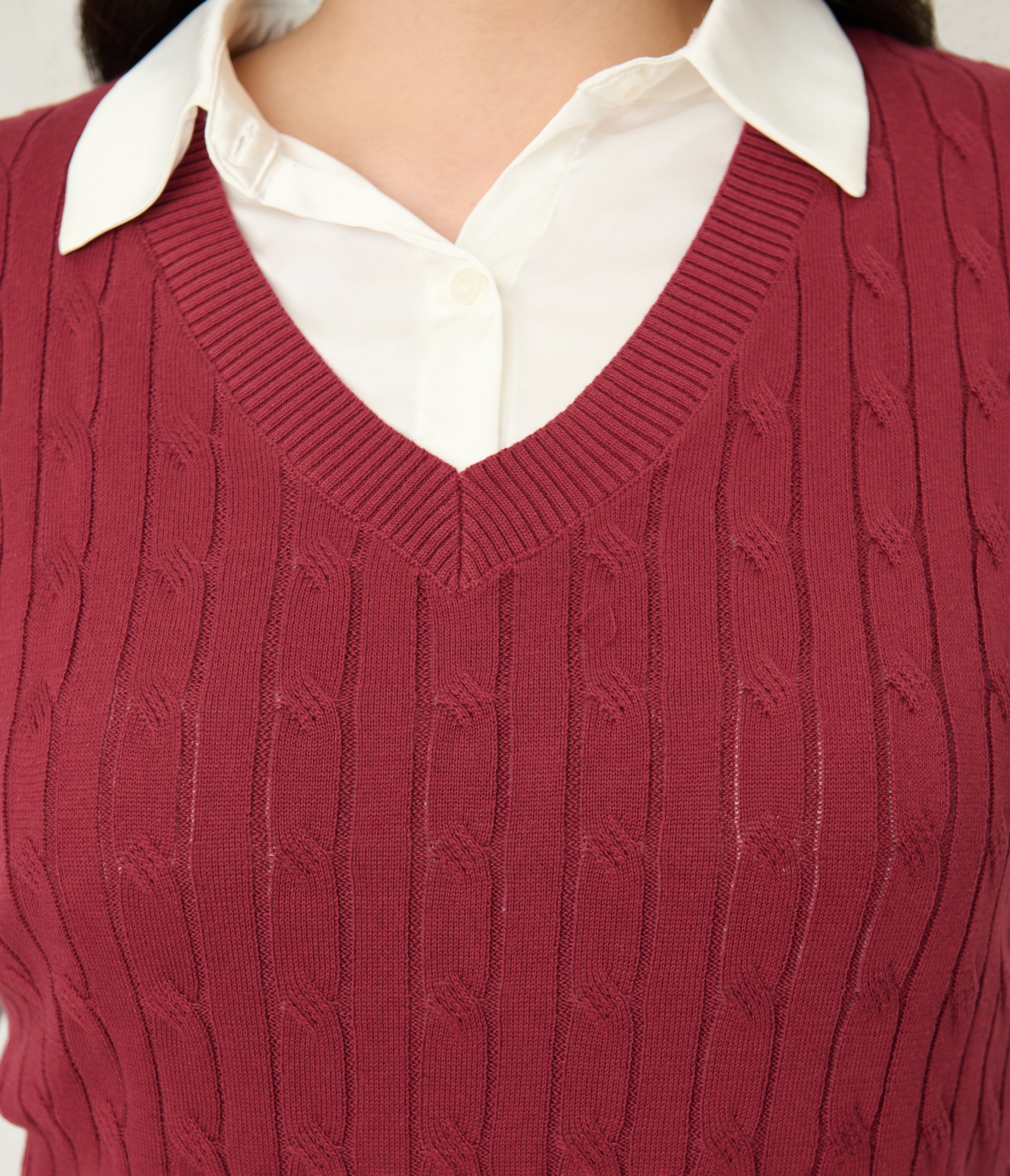 Banned Plus Size Burgundy Sweater Vest