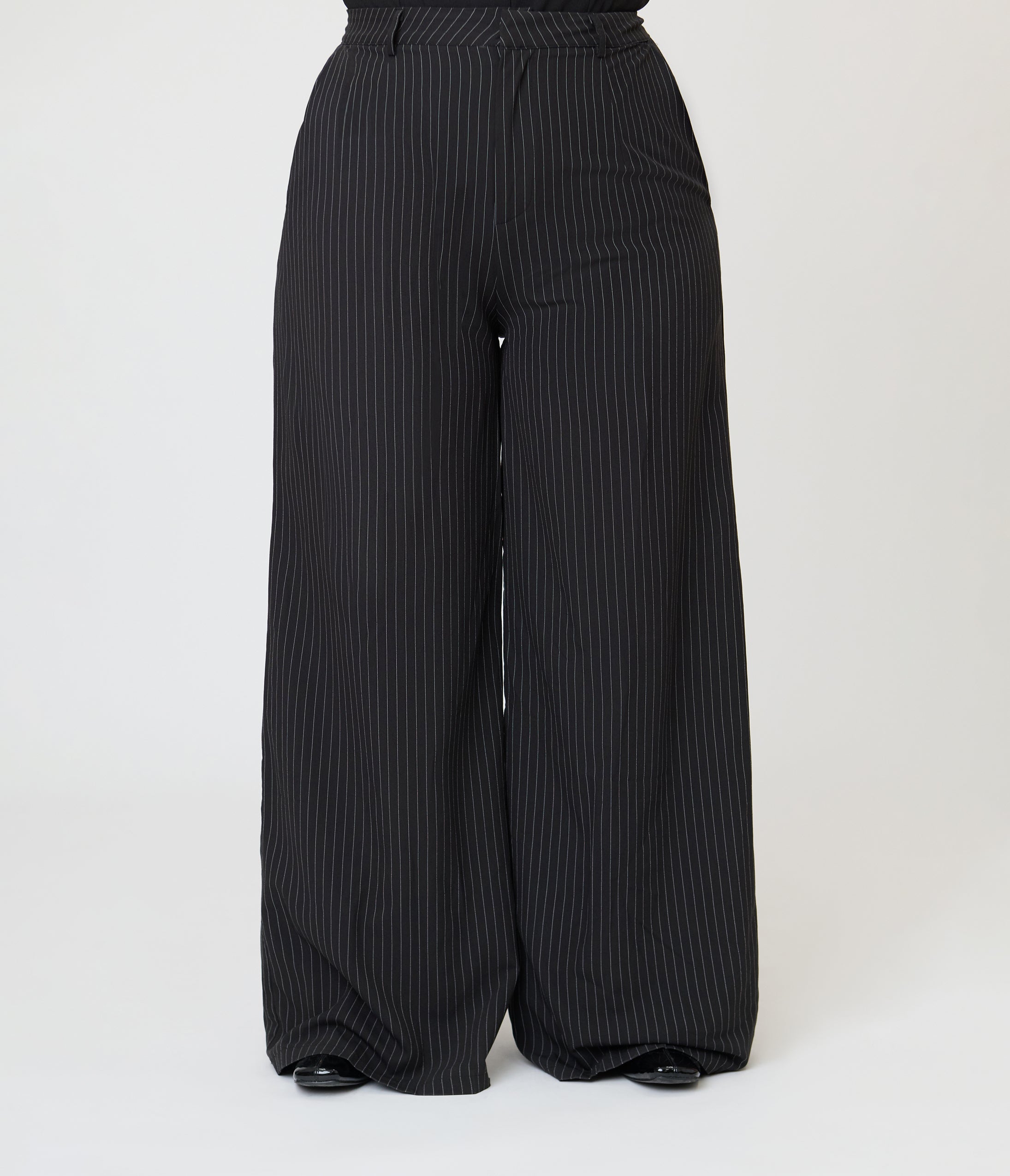 Kill Star Plus Size Black Pinstripe Oblivienne Trousers