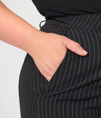 Kill Star Plus Size Black Pinstripe Oblivienne Trousers
