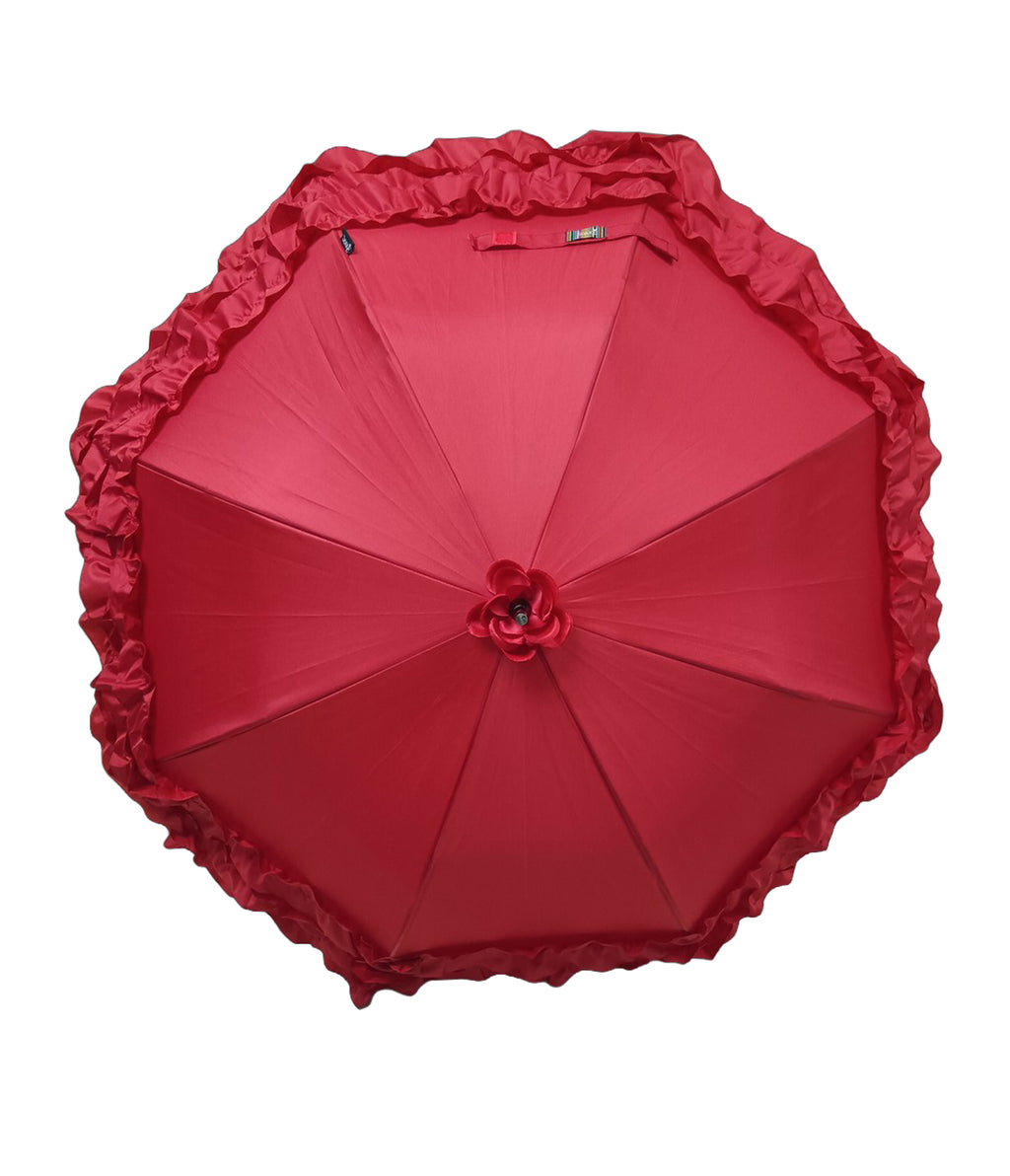Red Ruffle Frill Umbrella