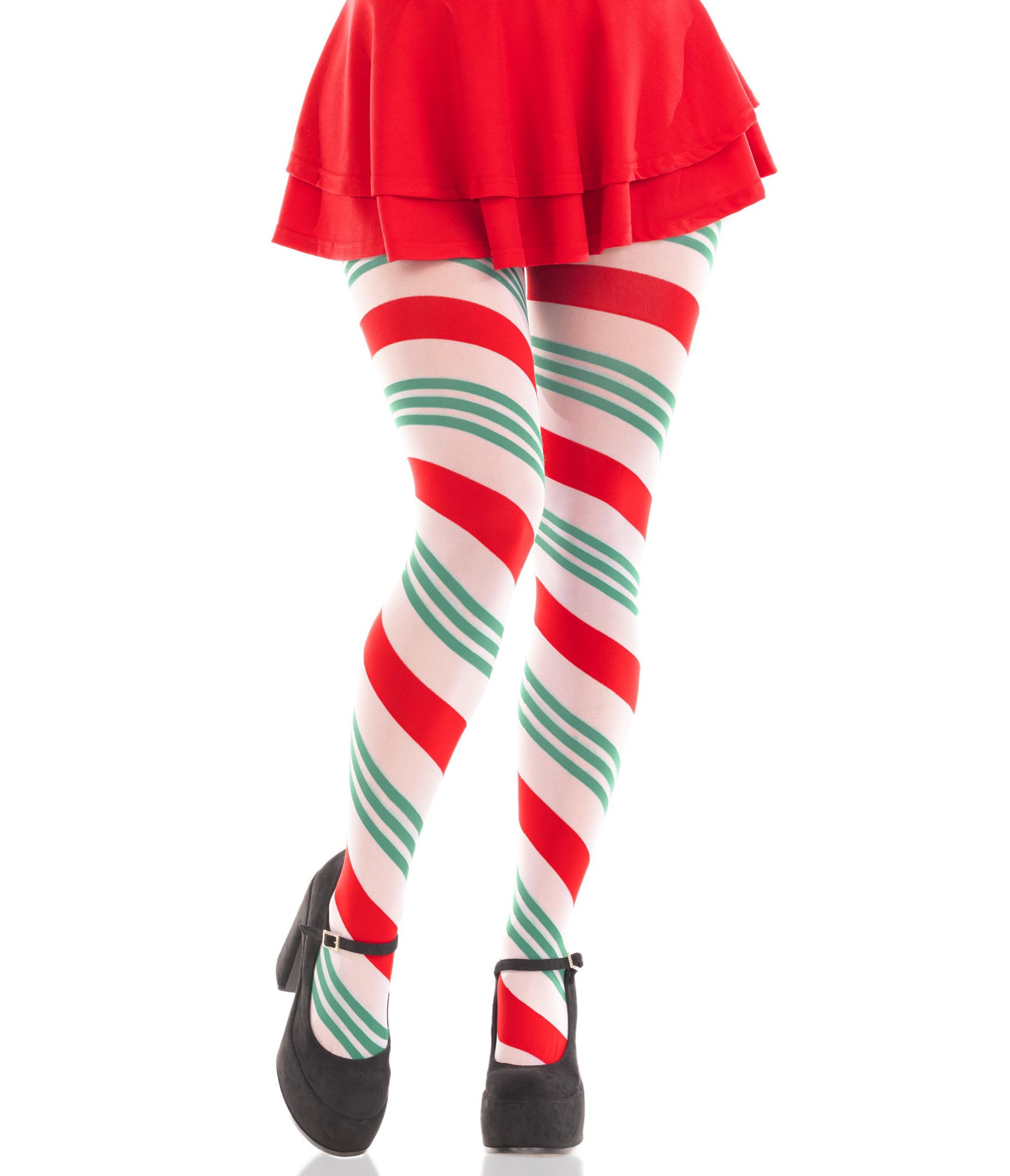 Leg Avenue Holiday Ribbon Striped Tights