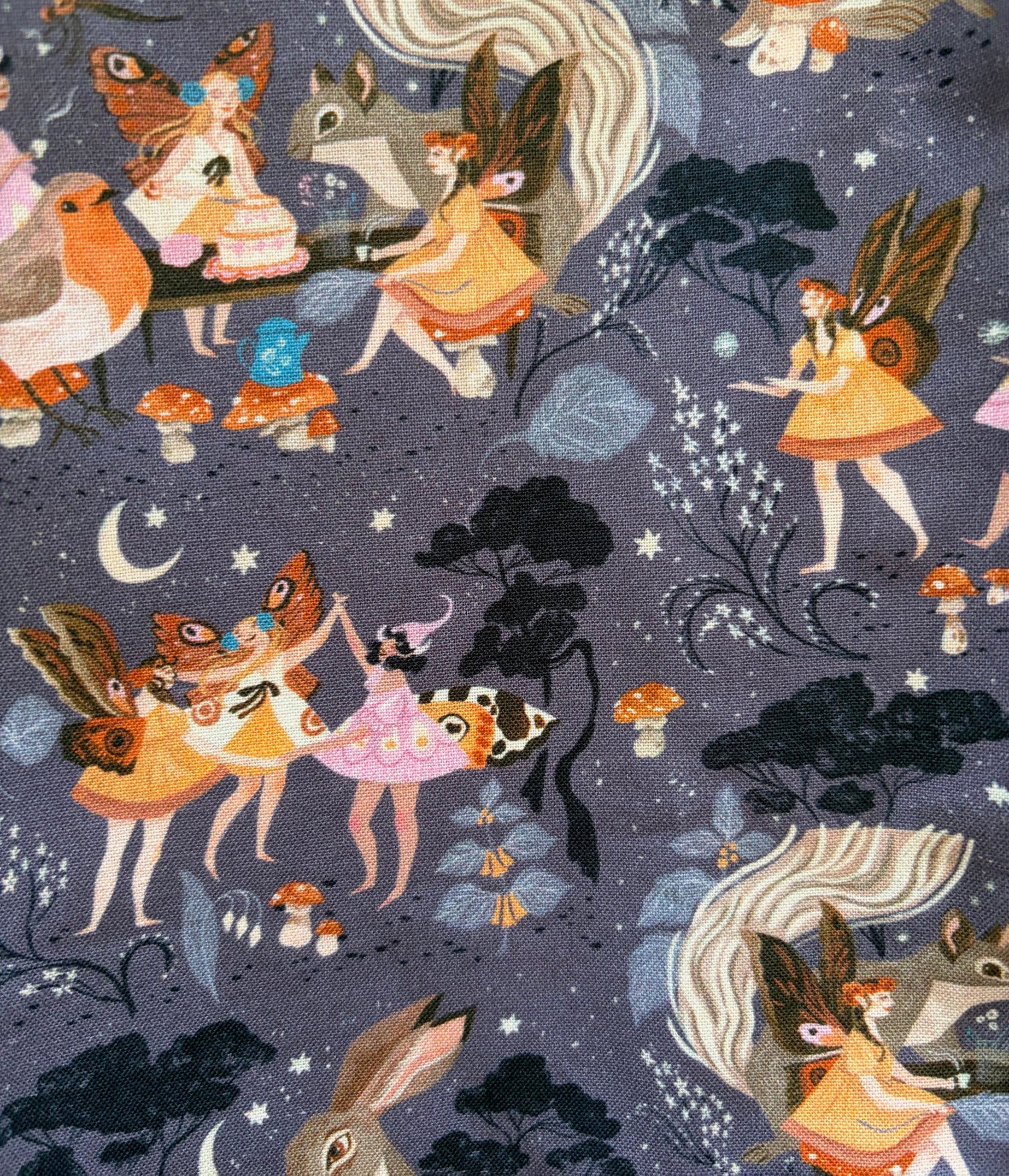 Retrolicious Purple Fairy Print Collared Dress