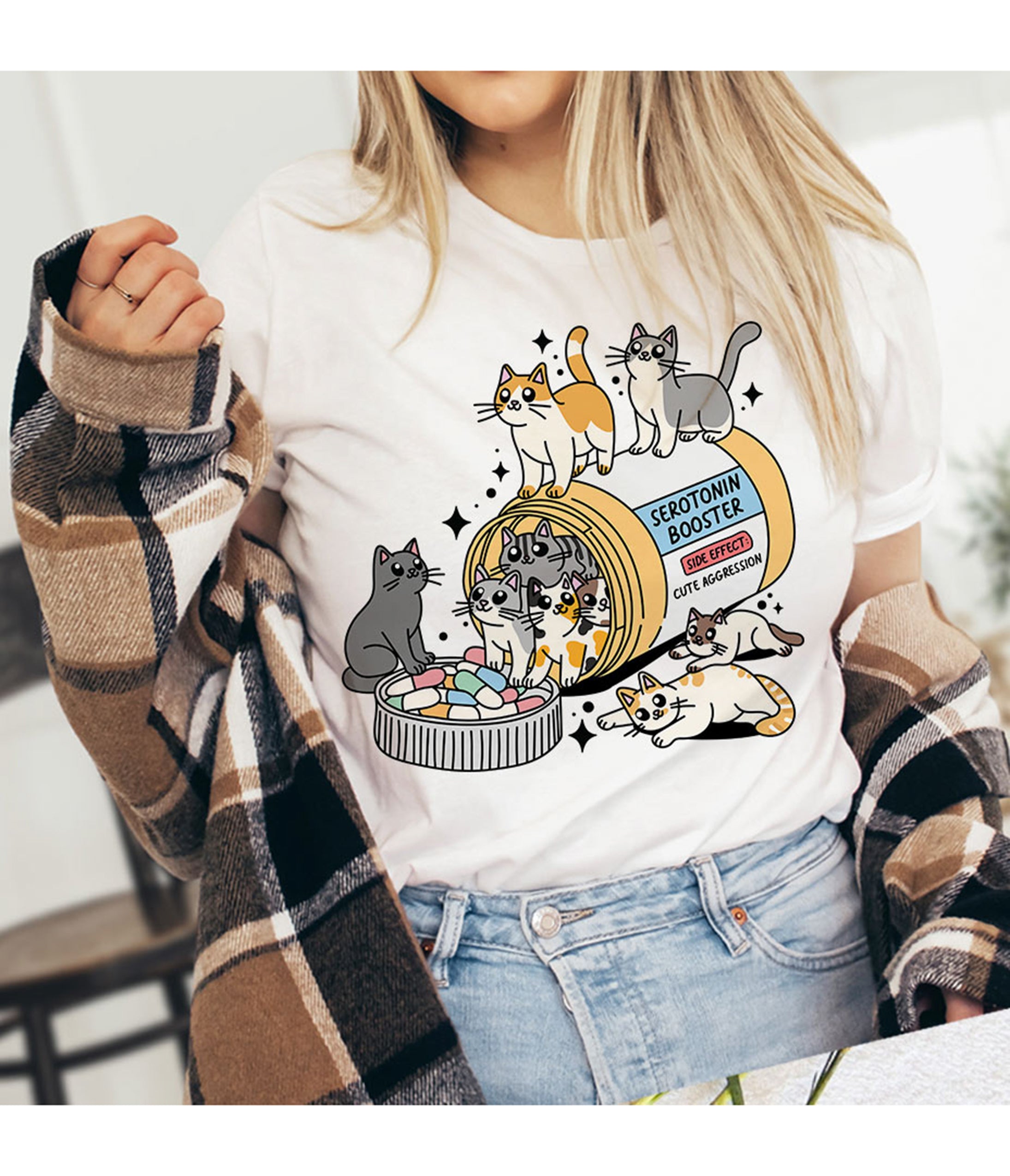 Serotonin Booster Cats Unisex Graphic Tee