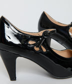 1920s Black Patent Leatherette Mary Jane Heels