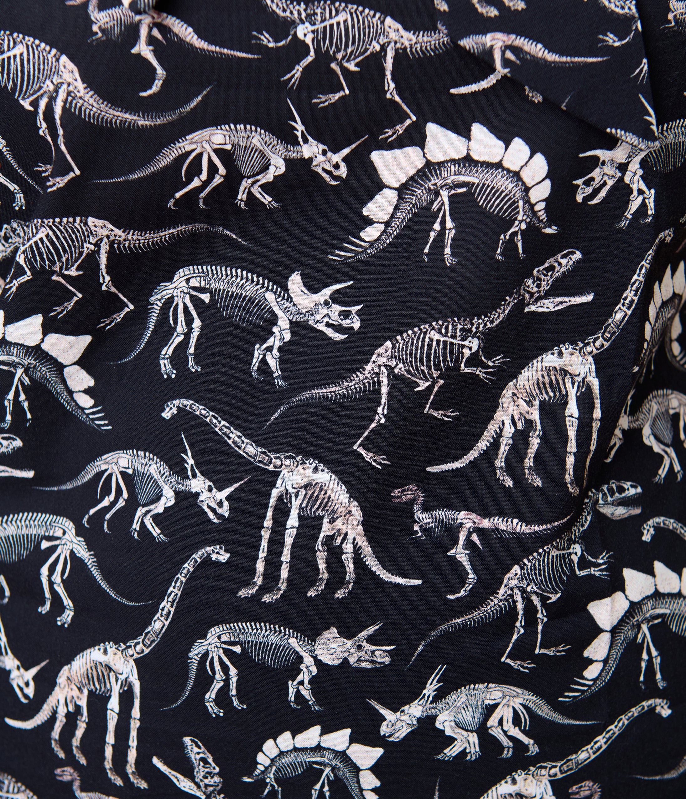 Retrolicious Black Dinosaur Bones Cotton Bow Blouse