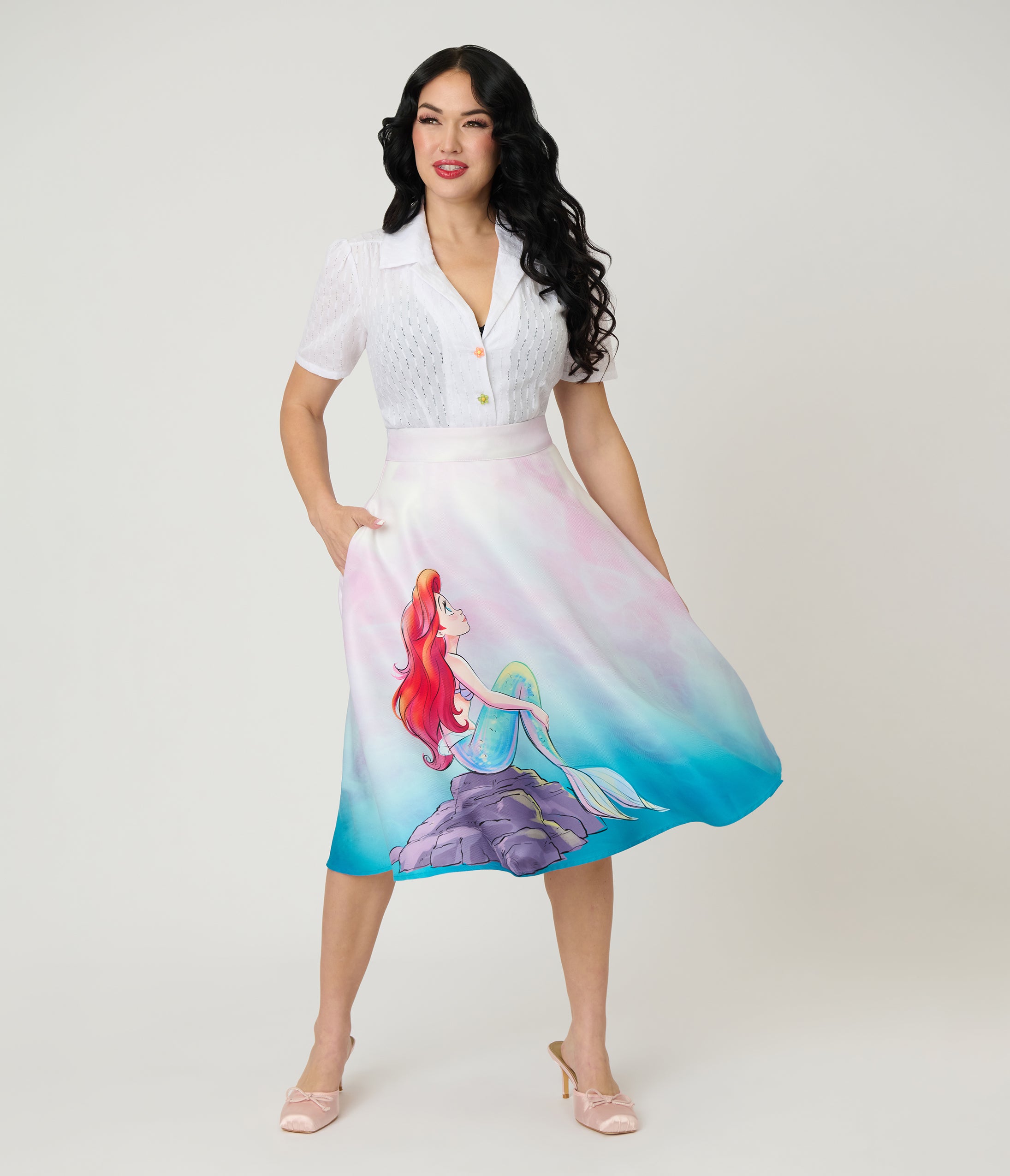 Disney Princess Collection by Unique Vintage Ariel Swing Skirt