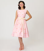 Disney Princess Collection by Unique Vintage Pink Princess Sleeveless Swing Dress