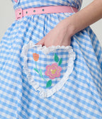 Disney Mickey & Friends Collection by Unique Vintage Blue Gingham Cotton Halter Swing Dress