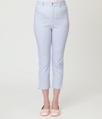 Disney Mickey & Friends Collection by Unique Vintage Blue Gingham Rachelle Capri Pants