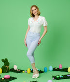 Disney Mickey & Friends Collection by Unique Vintage Blue Gingham Rachelle Capri Pants