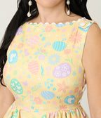 Preorder- Disney Mickey & Friends Collection by Unique Vintage Yellow & Easter Egg Livvie Swing Dress