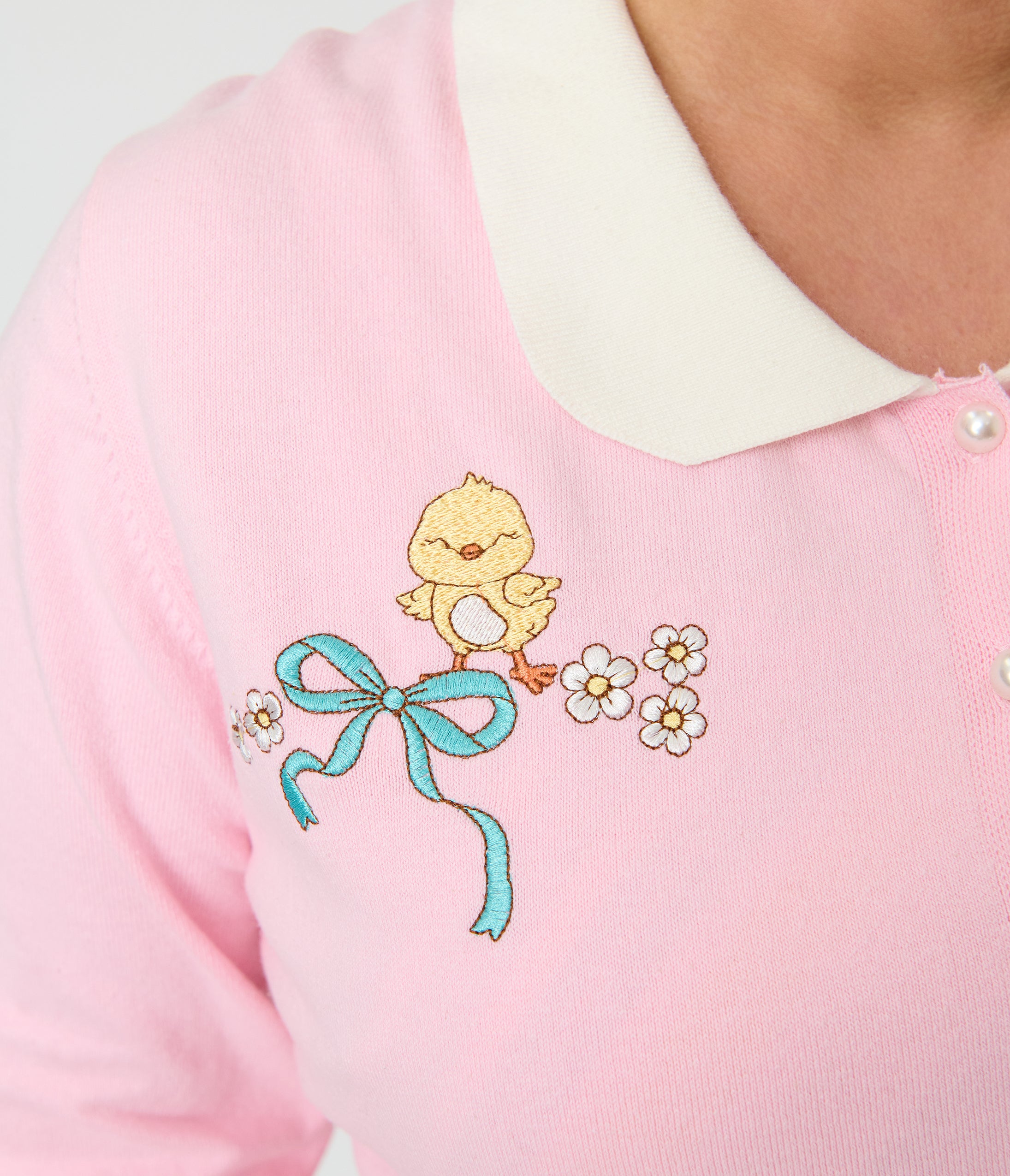 Preorder- Unique Vintage Plus Size Pink Chick Embroidered Cardigan