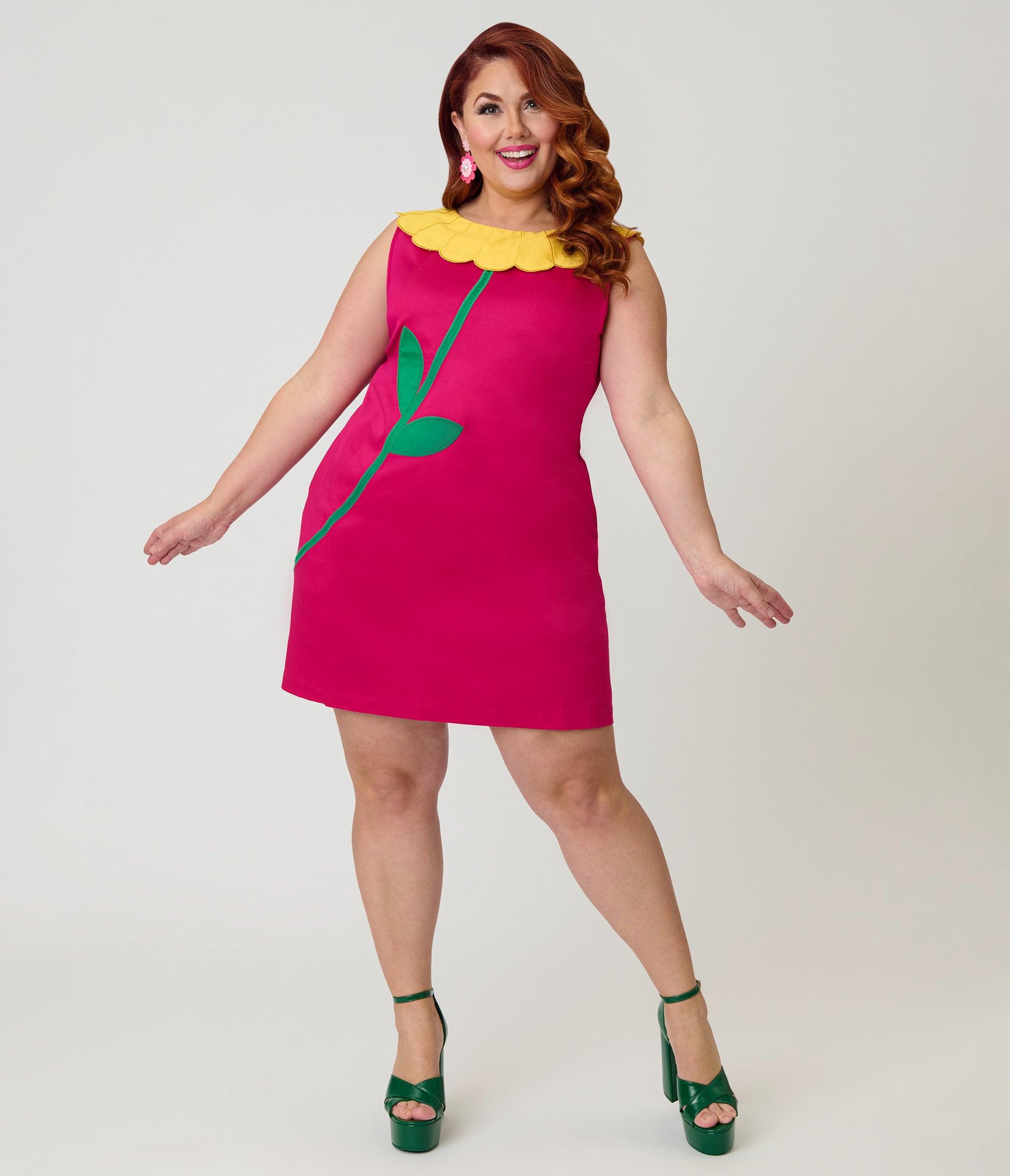 cotton shift dress plus size Plus Size - Collared Shirt Midi Dress