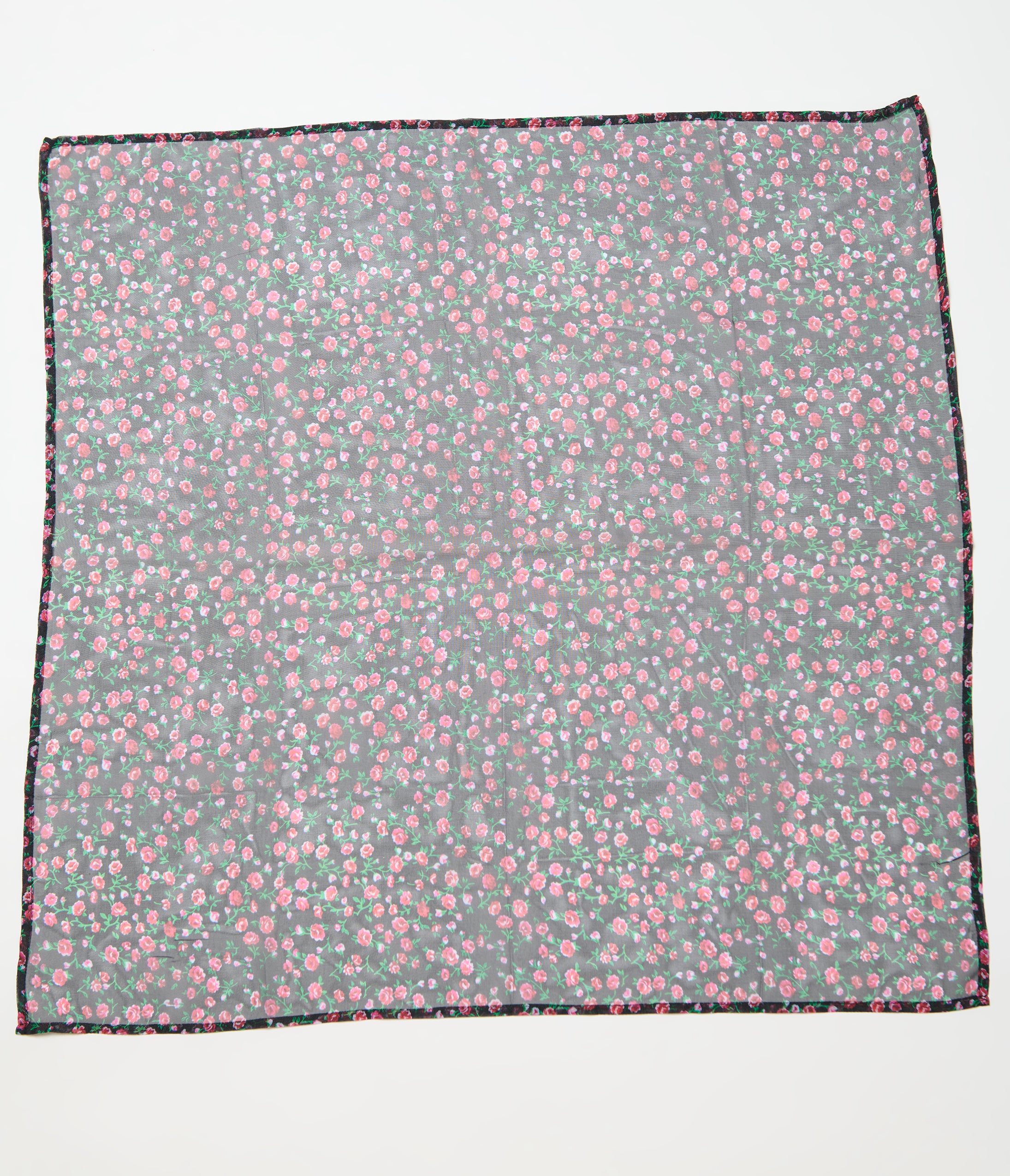 Unique Vintage Black Ditzy Rose Hair Scarf