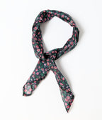Unique Vintage Black Ditzy Rose Hair Scarf