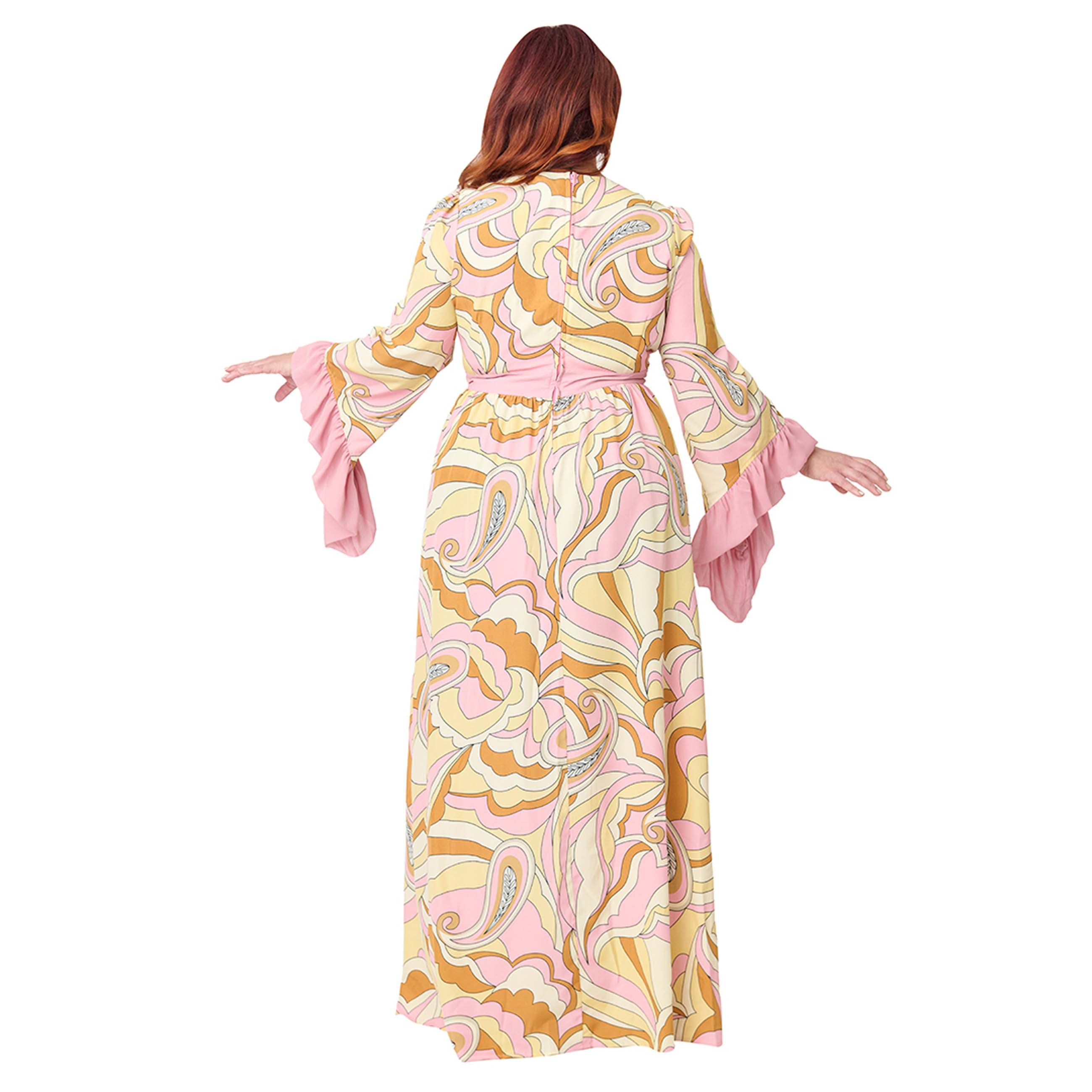 Unique Vintage Plus Size Pink Paisley Maxi Dress