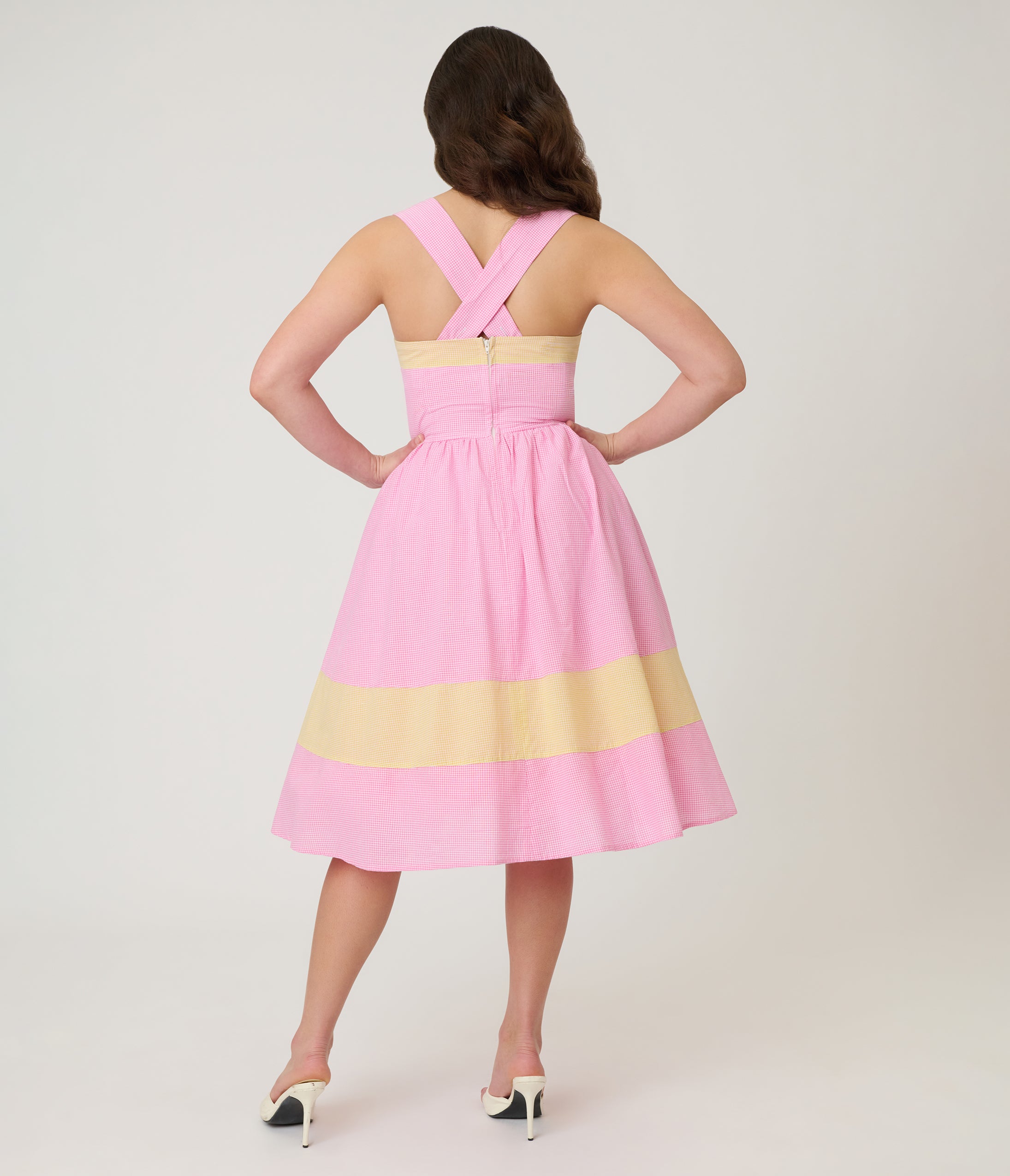 Barbie x Unique Vintage Picnic Pretty Gingham Swing Dress S/4-6 Barbie x Unique Vintage Picnic Pretty Gingham Swing Dress S/4-6