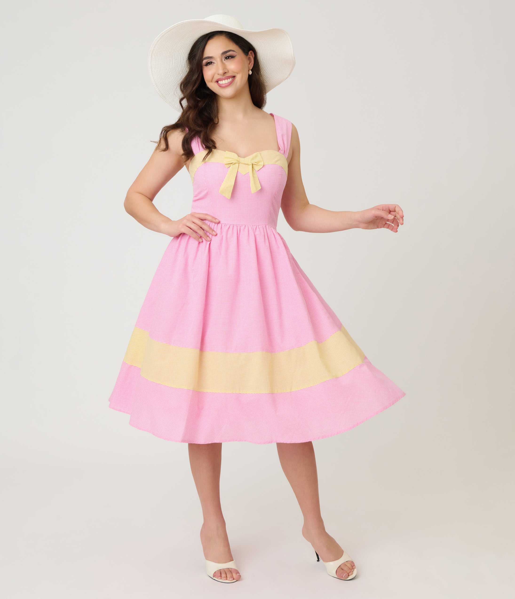 Barbie x Unique Vintage Picnic Pretty Gingham Swing Dress S/4-6 Barbie x Unique Vintage Picnic Pretty Gingham Swing Dress S/4-6