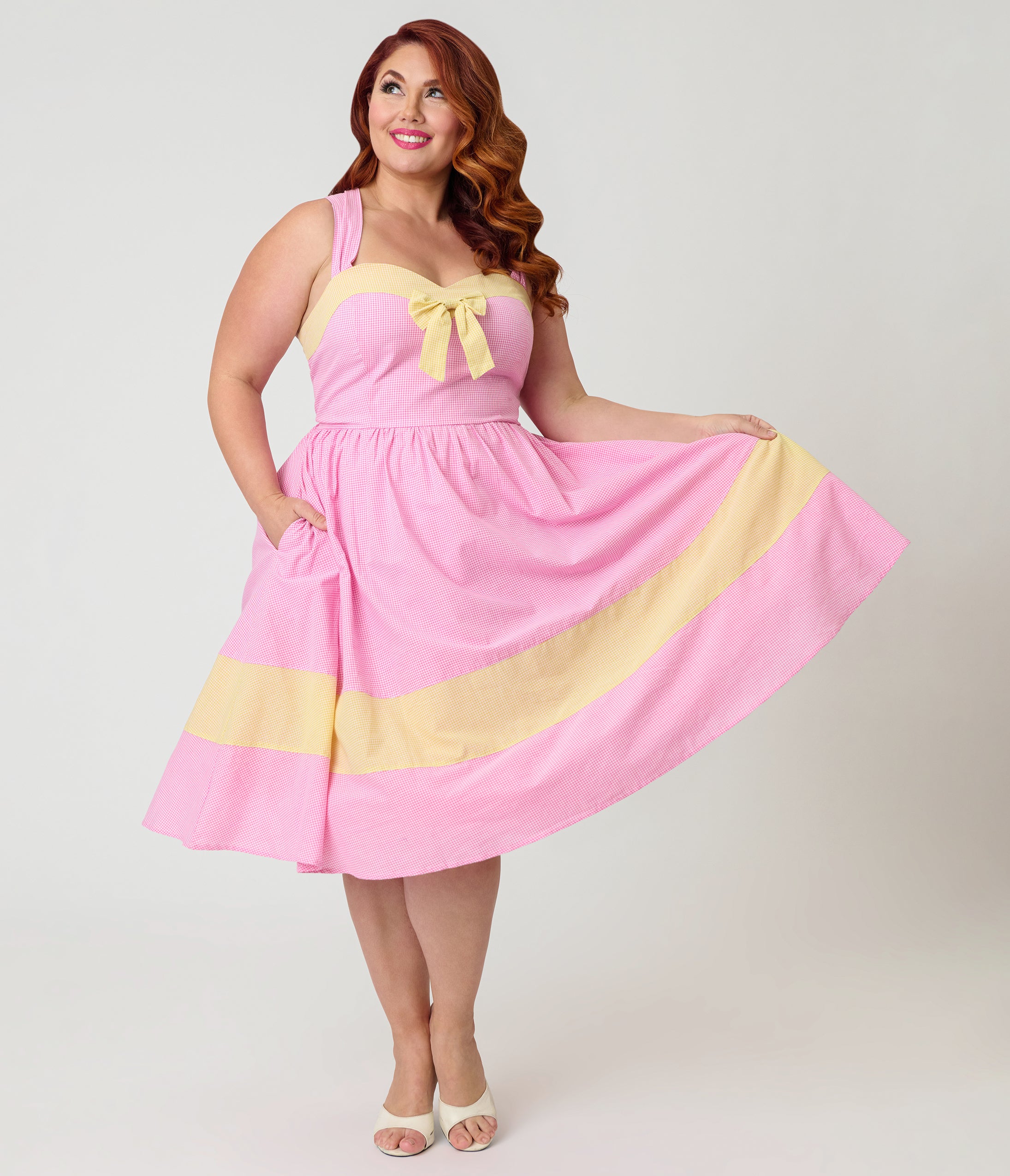 barbie dress for women Barbie x Unique Vintage Plus Size Picnic Pretty Gingham Swing Dress