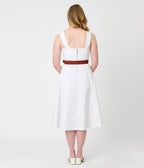 Barbie™ x Unique Vintage White Picnic Perfect Midi Dress