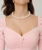 Unique Vintage Light Pink Pin Dot Lamar Swing Dress