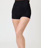 Pinky Pinups Textured Black High Waist Sailor Swim Bottoms