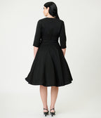 Lindy Bop Black Rita Flared Dress