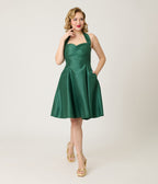 Heart of Haute Green Halter Sweetie Swing Dress
