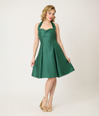 Heart of Haute Green Halter Sweetie Swing Dress